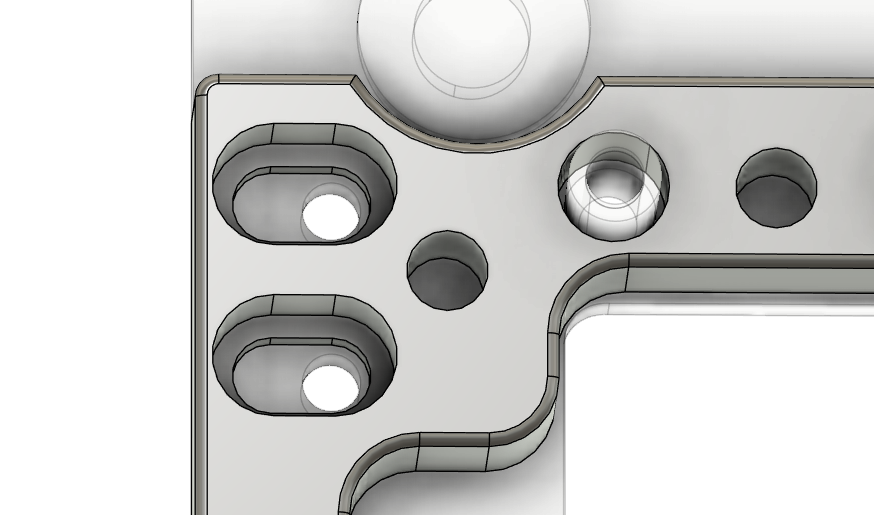 Bracket Revision 3 CAD to demonstrate slotted holes